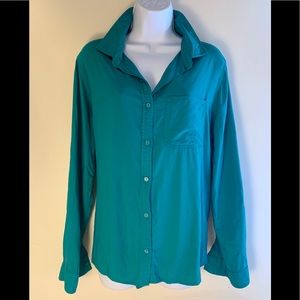 Velvet Heart Teal flowy blouse size L